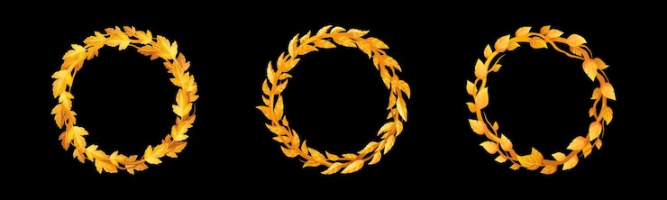 Vetor grátis moldura de avatar de usuário circular ui borda de folhas laranja