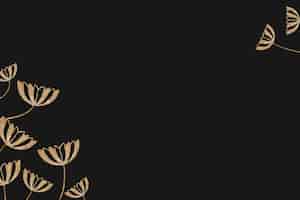 Vetor grátis moldura de canto com flor de ouro vintage em preto, remix de obras de arte de samuel jessurun de mesquita