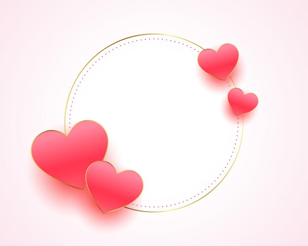 Moldura de corações bonitos para design de mensagem de amor
