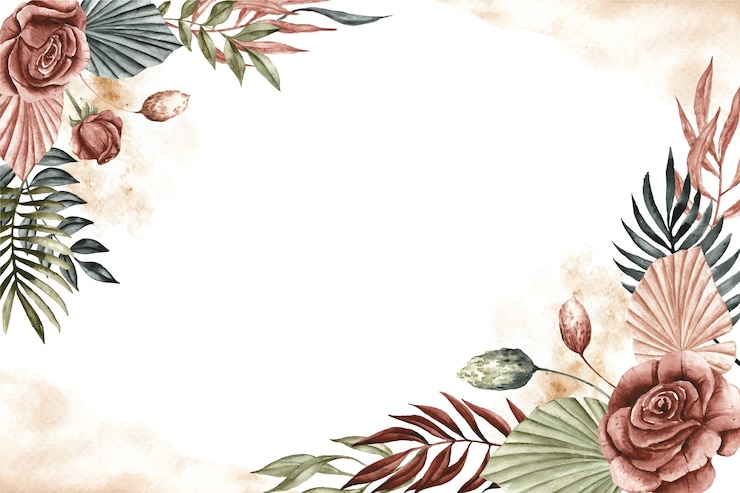 Vetor grátis moldura de design floral em aquarela desenhada à mão