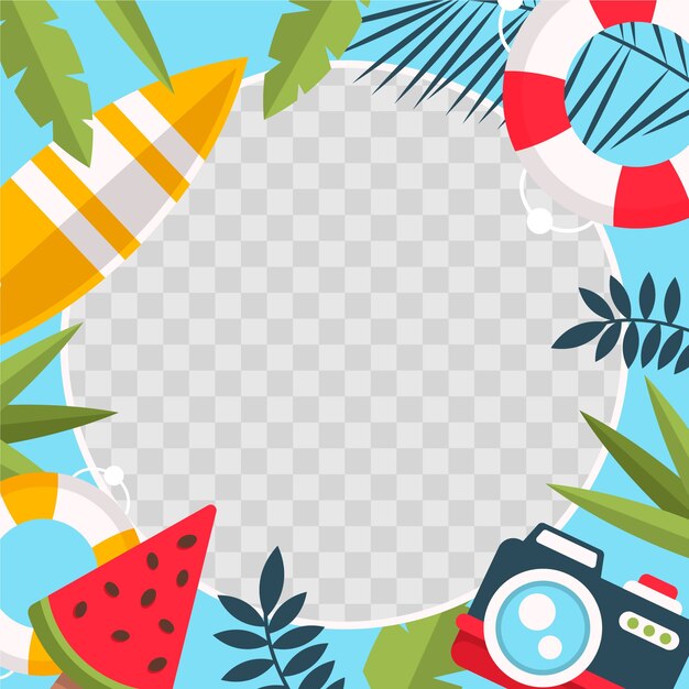 Moldura de facebook de verão design plano