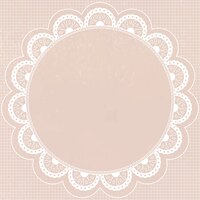 Vetor grátis moldura de renda floral, forma de círculo em vetor de fundo rosa