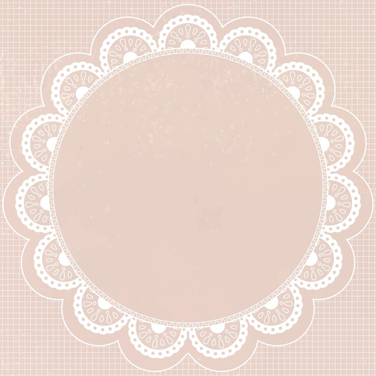Vetor grátis moldura de renda floral, forma de círculo em vetor de fundo rosa