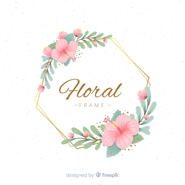 Moldura dourada com flores