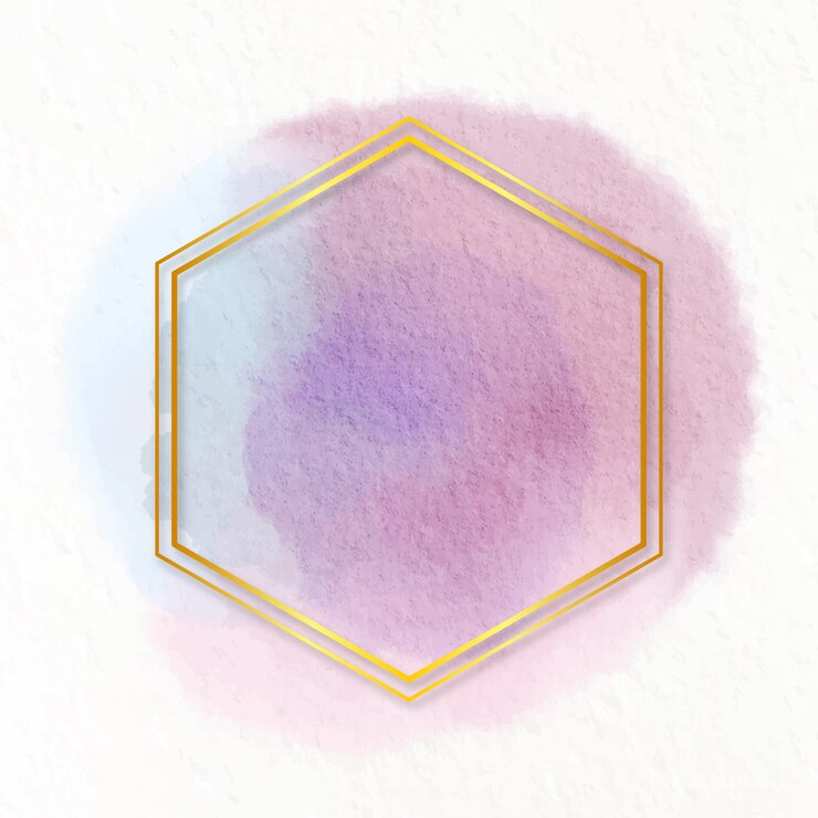 Vetor grátis moldura dourada em aquarela pastel