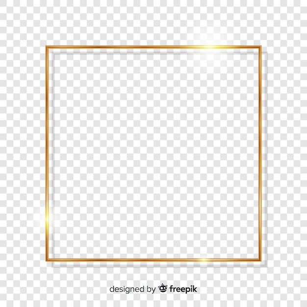 Vetor grátis moldura dourada realista quadrada