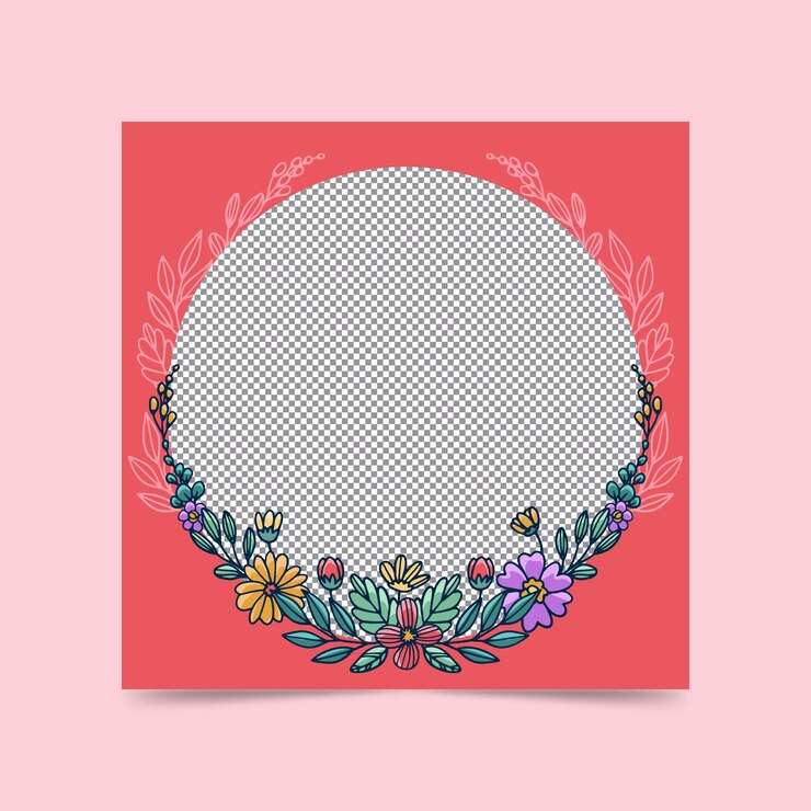 Vetor grátis moldura floral desenhada à mão para o facebook