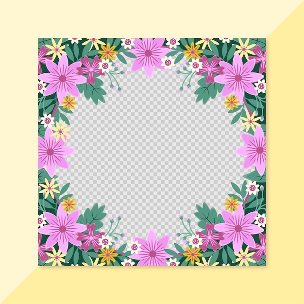 Moldura floral desenhada à mão para o facebook