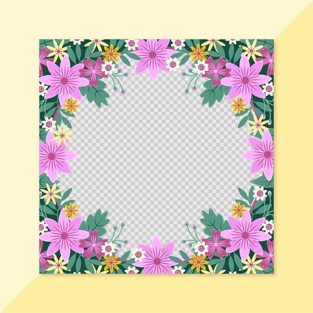 Moldura floral desenhada à mão para o Facebook