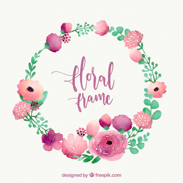 Moldura floral em estilo aquarela