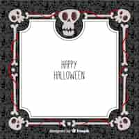 Vetor grátis moldura ornamental de halloween com design liso