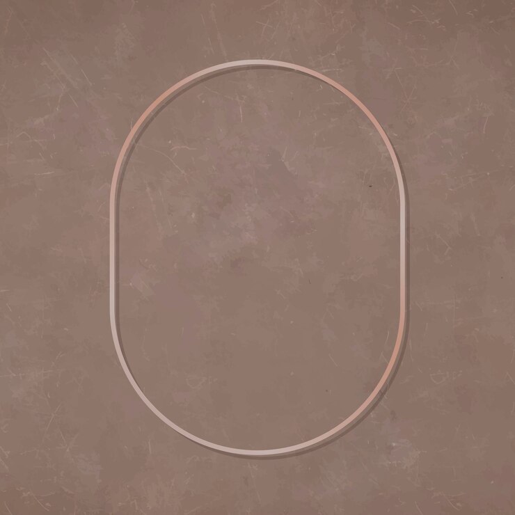 Vetor grátis moldura oval de bronze em fundo marrom