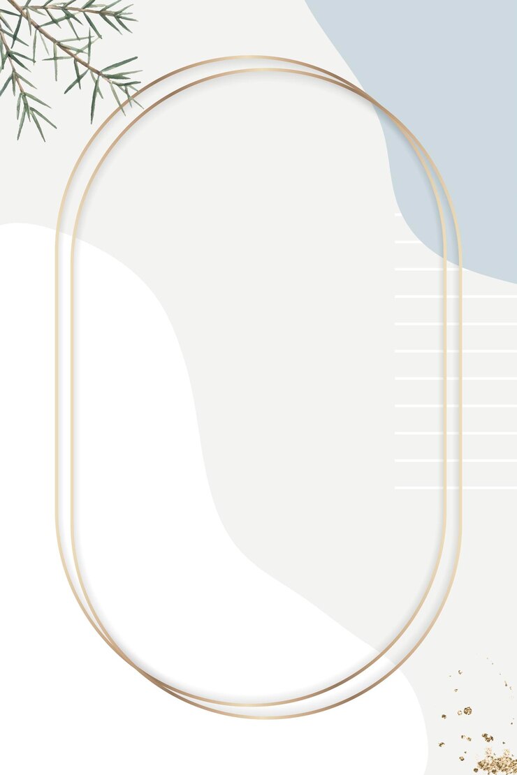 Vetor grátis moldura oval de ouro em vetor de fundo estampado mínimo bege