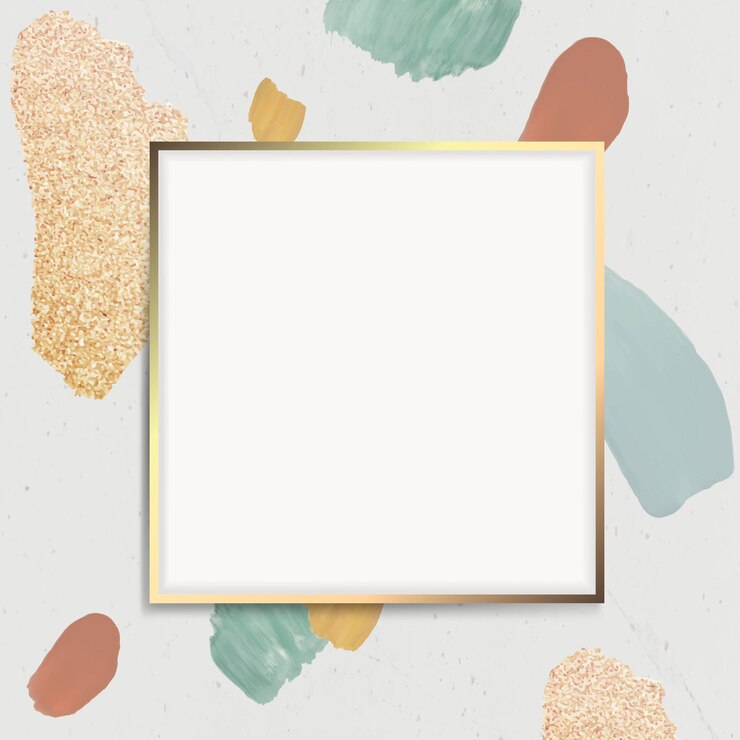 Vetor grátis moldura quadrada dourada em um fundo de elemento abstrato