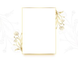 Moldura real com design de cartão de convite floral dourado