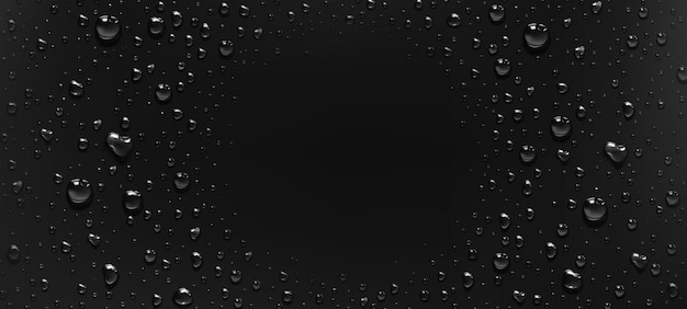 Moldura redonda de gotas de chuva de condensação de gotas de água