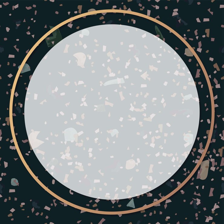 Vetor grátis moldura terrazzo dourada com espaço em branco em tons escuros