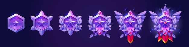 Vetor grátis molduras hexagonais roxas de avatares de jogos