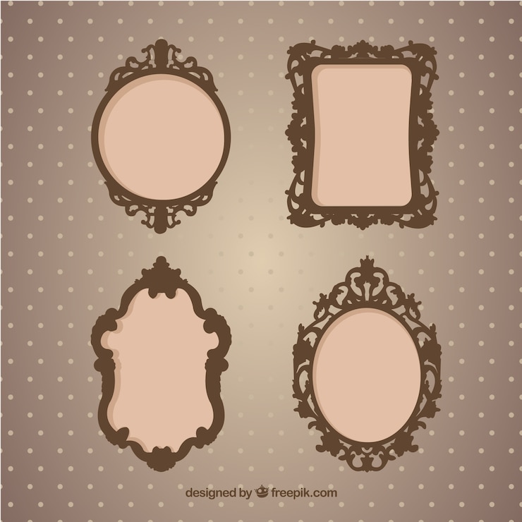 Vetor grátis molduras vintage em estilo ornamental