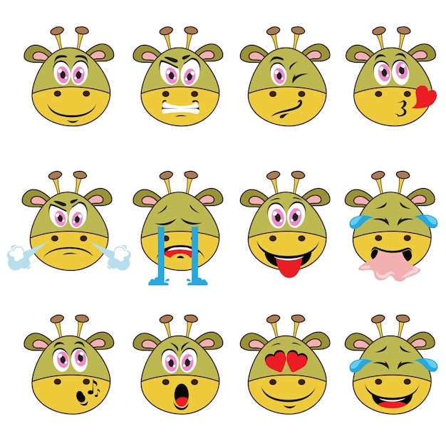 Vetor grátis monstro emojis set no fundo branco