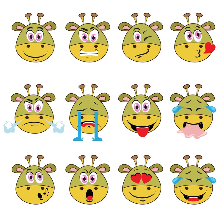 Vetor grátis monstro emojis set no fundo branco