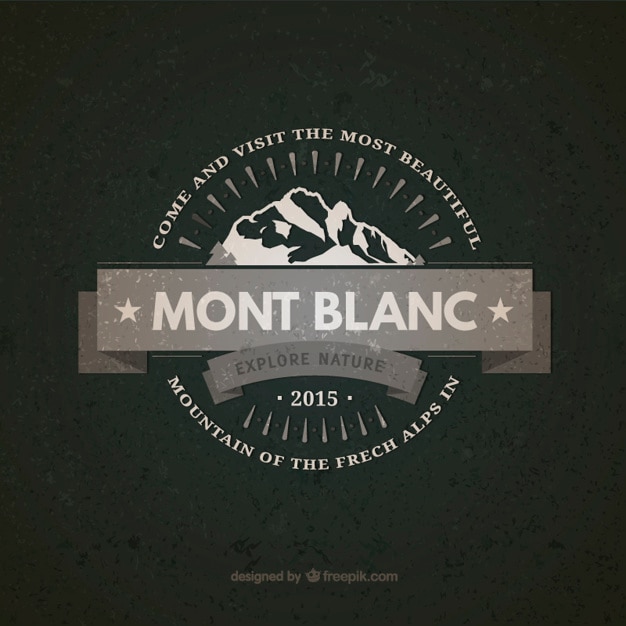 Vetor grátis mont blanc badge do vintage