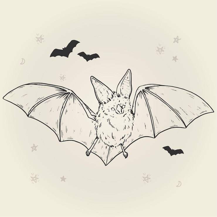 Vetor grátis morcego de halloween desenhado à mão