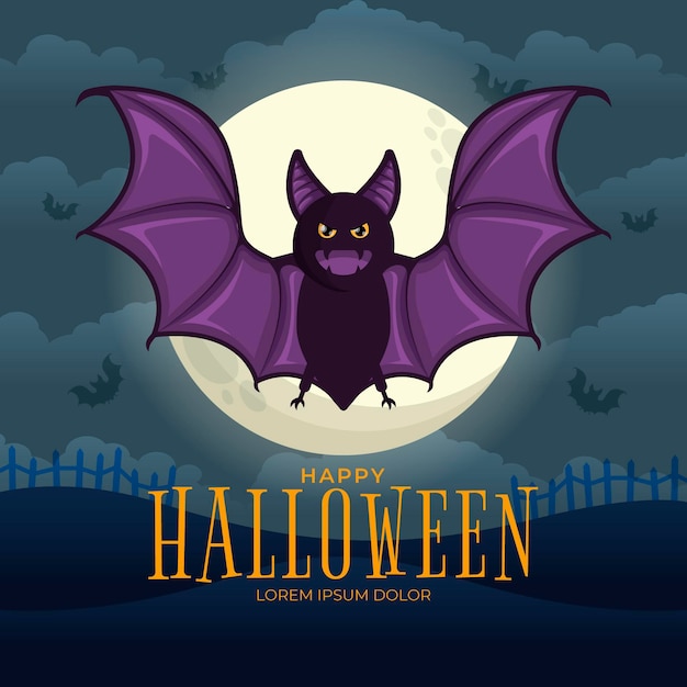 Vetor grátis morcego festival de halloween