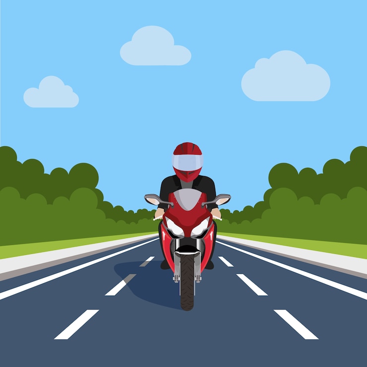 Vetor grátis moto no projecto de estradas