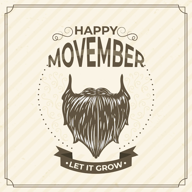 Vetor grátis movember conceito com design vintage