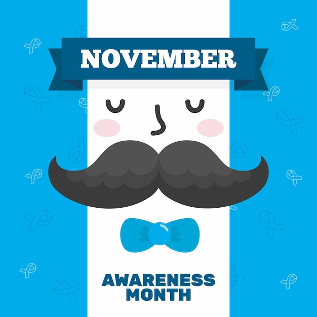 Movember conceito em design plano