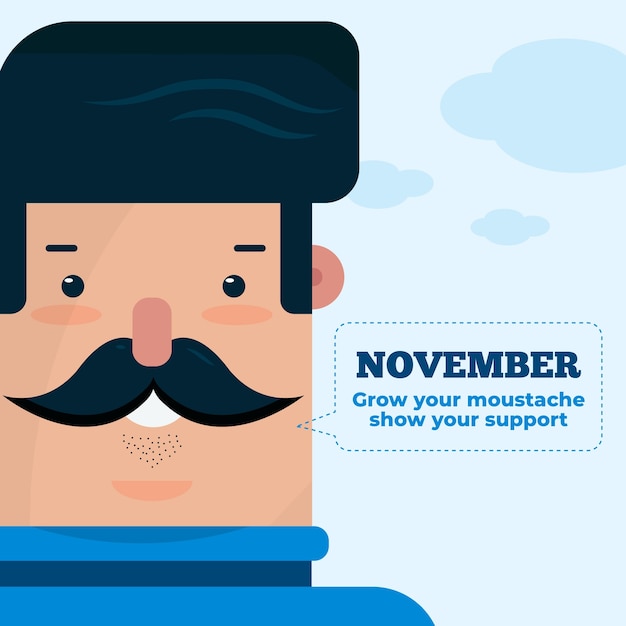 Movember conceito em design plano
