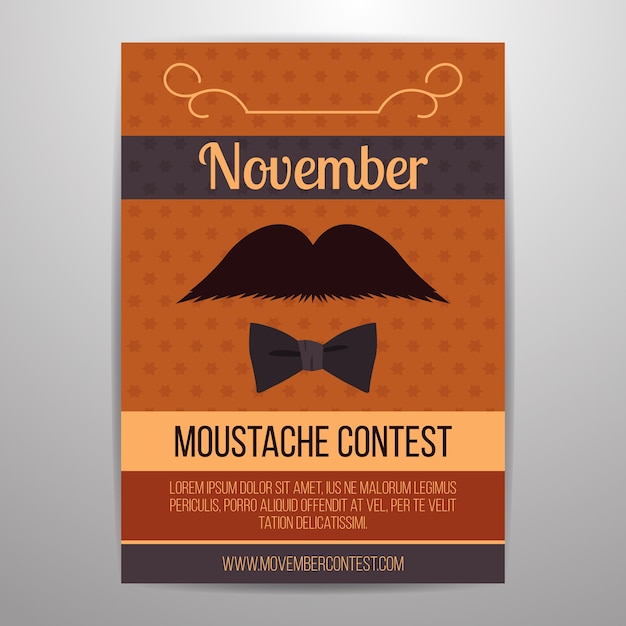 Movember flyer concurso quatro bigodes