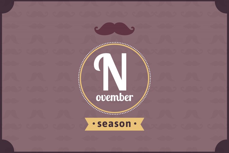 Vetor grátis movember fundo retro com emblema