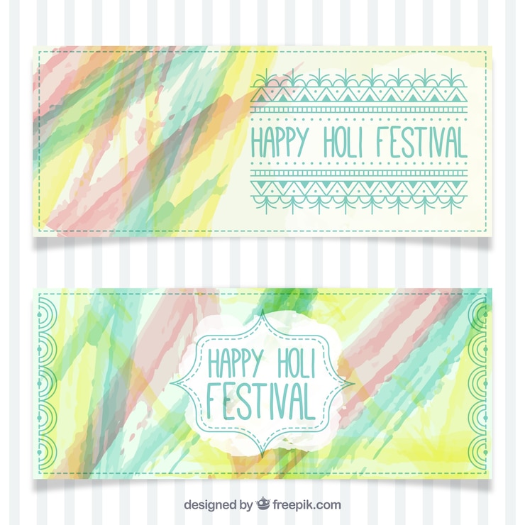 Vetor grátis muito feliz banners festival de holi