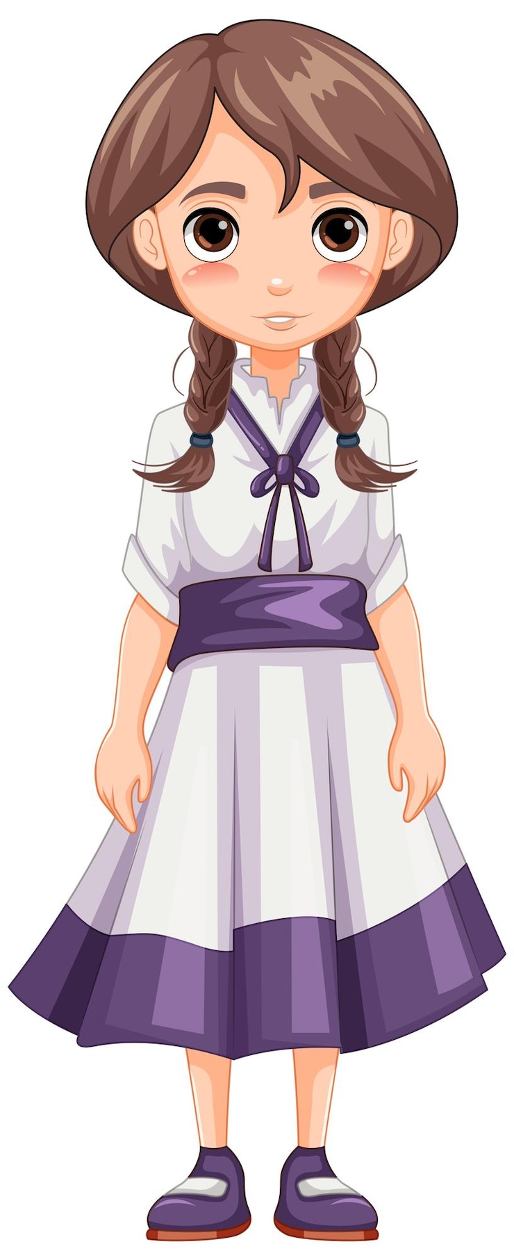 Vetor grátis mulher asiática bonita vestindo vestido tradicional
