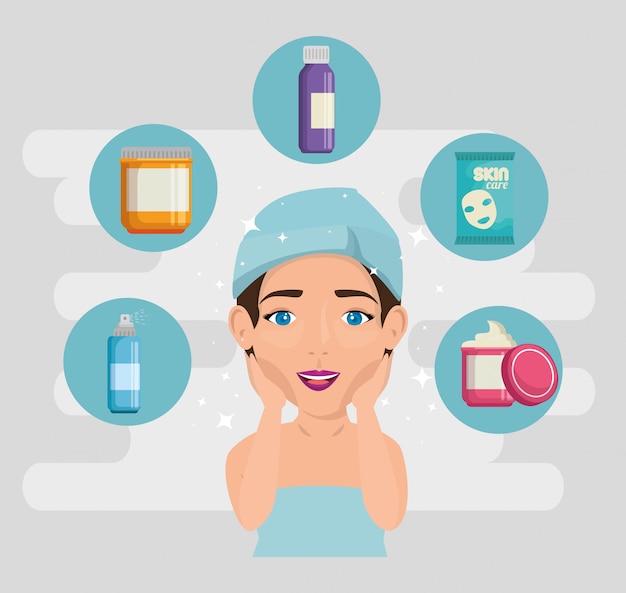 Mulher bonita em tratamento facial