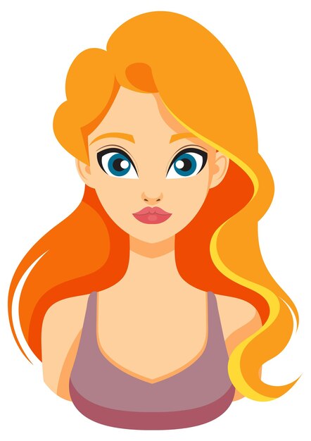 Mulher com cabelo laranja longo