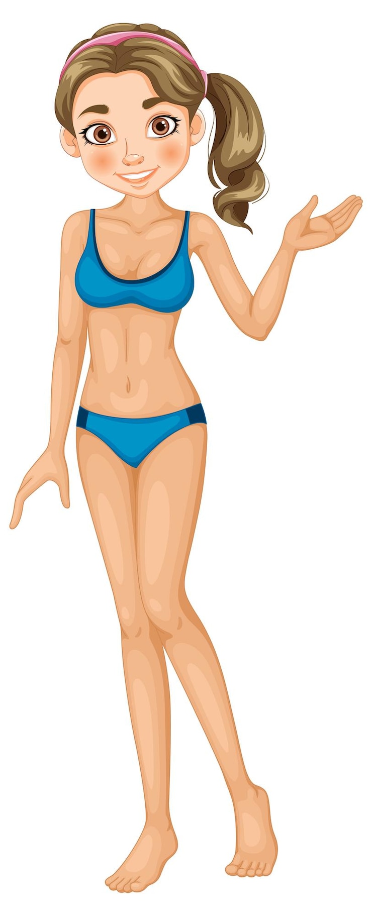 Vetor grátis mulher de biquíni azul