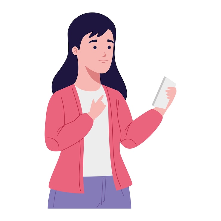 Vetor grátis mulher que usa smartphone