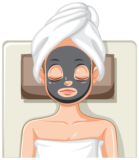 Mulher recebe máscara facial de spa