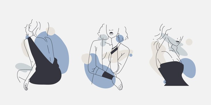 Vetor grátis mulheres em estilo de arte de linha elegante