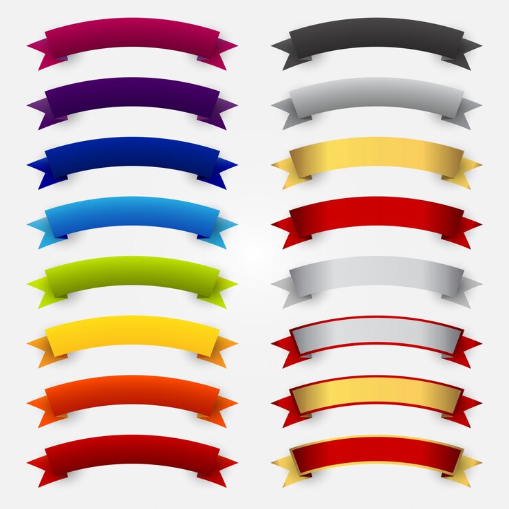 Vetor grátis multicolor coleção de fita