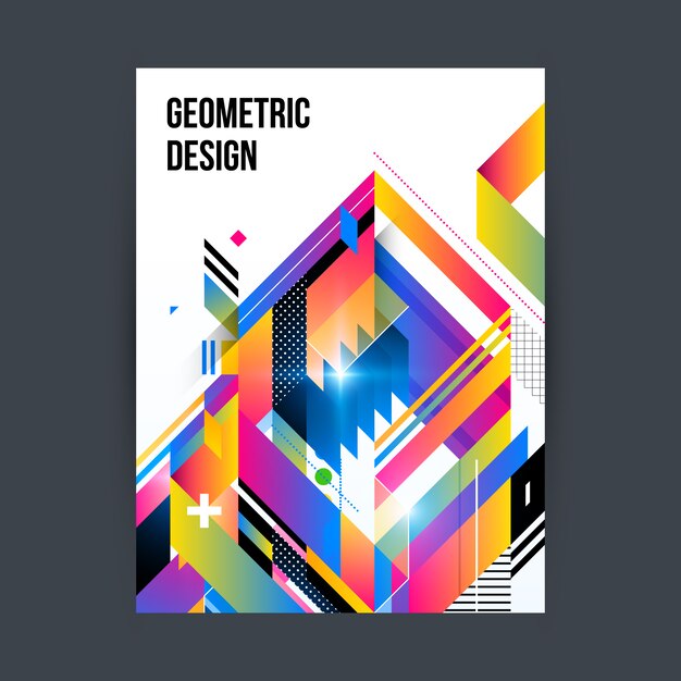 Multicolor desenho da capa geométrica