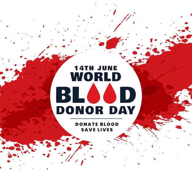 Vetor grátis mundo abstrato doador de sangue dia conceito fundo