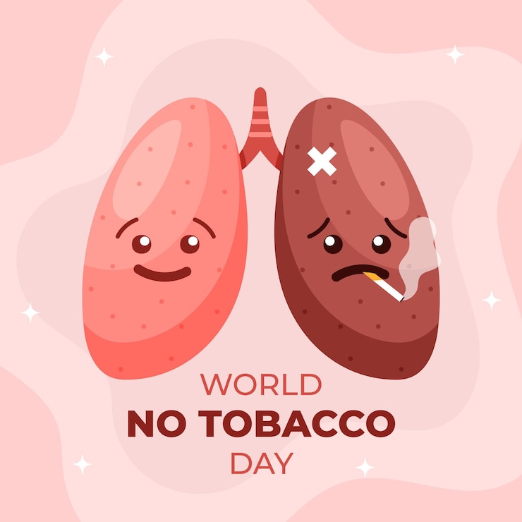 Vetor grátis mundo plano sem ilustração do dia do tabaco