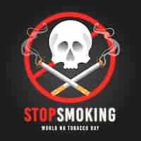 Vetor grátis mundo plano sem ilustração do dia do tabaco