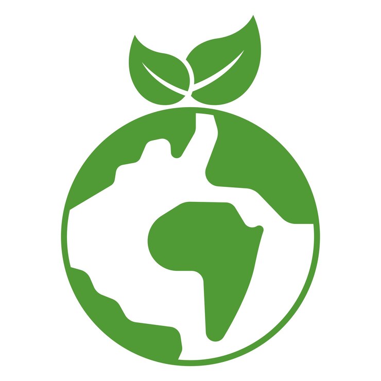 Vetor grátis mundo plano verde com folhas