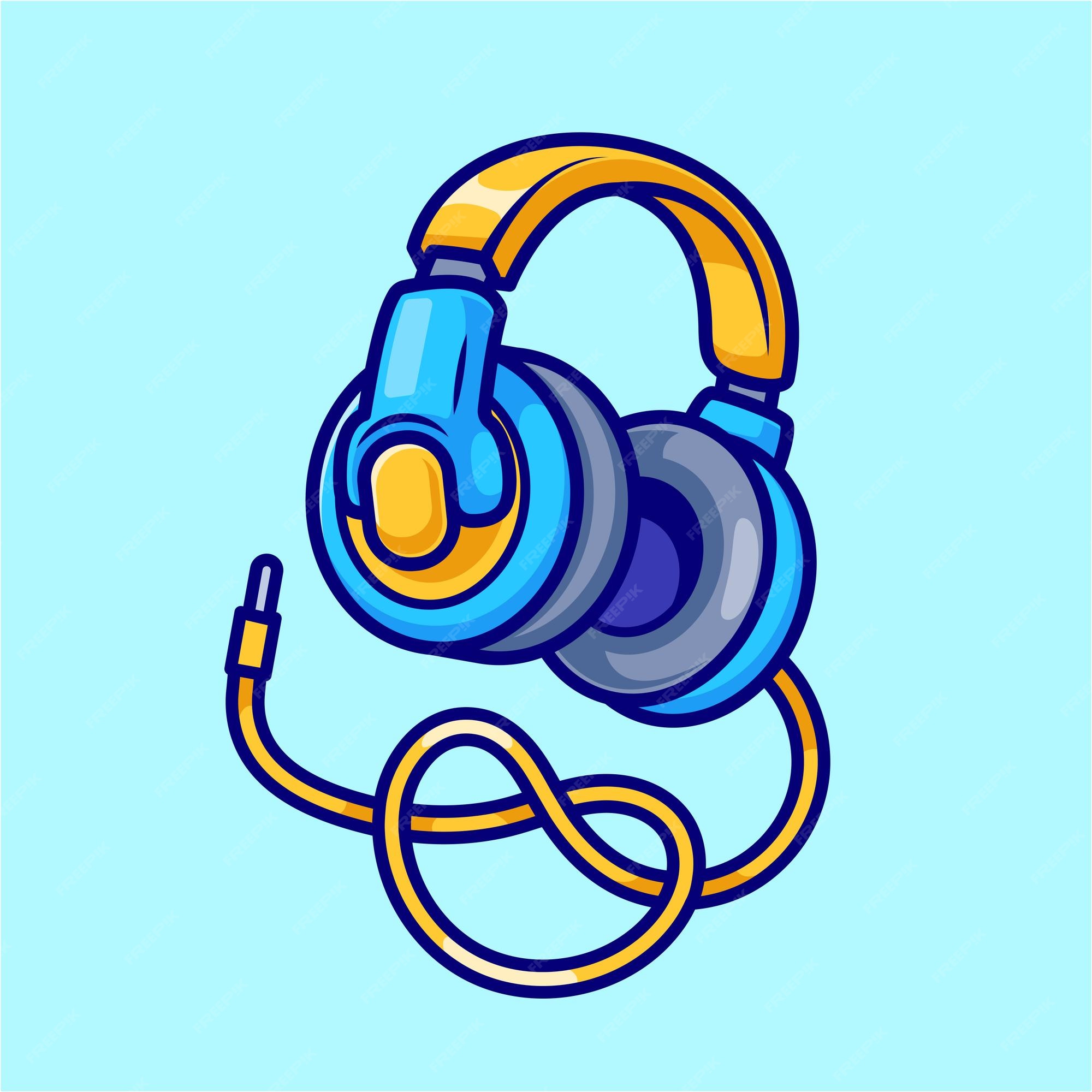 Fones De Ouvido Com Jogo Da Música Ilustração do Vetor