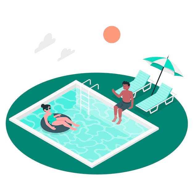 Vetor grátis na ilustração do conceito de piscina